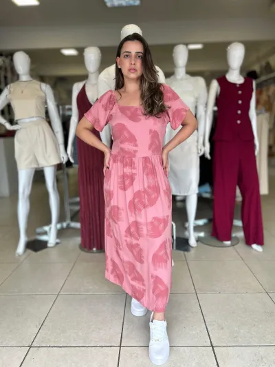 VESTIDO FEMININO SEM MANGA MIDI R05