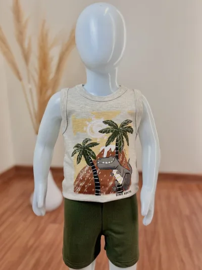 CONJUNTO MASCULINO INFANTIL REGATA+SHORTS