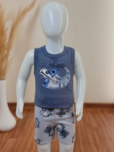 CONJUNTO MASCULINO INFANTIL REGATA+SHORTS