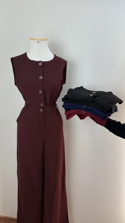 CONJUNTO FEMININO COLETE+CALÇA