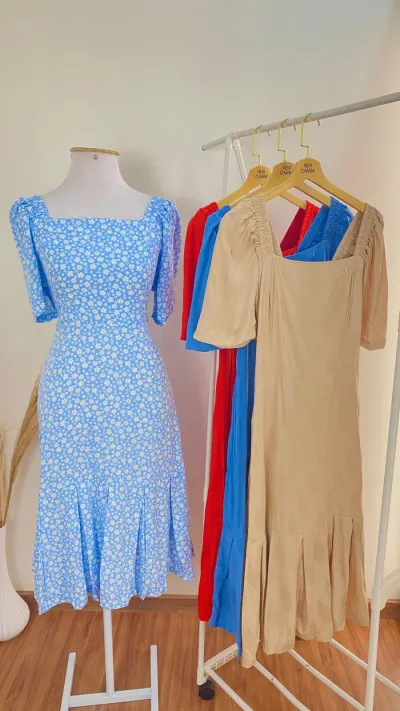 VESTIDO FEMININO SEM MANGA MIDI