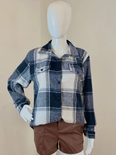 CAMISA FEMININO ADULTO MANGA LONGA XADREZ