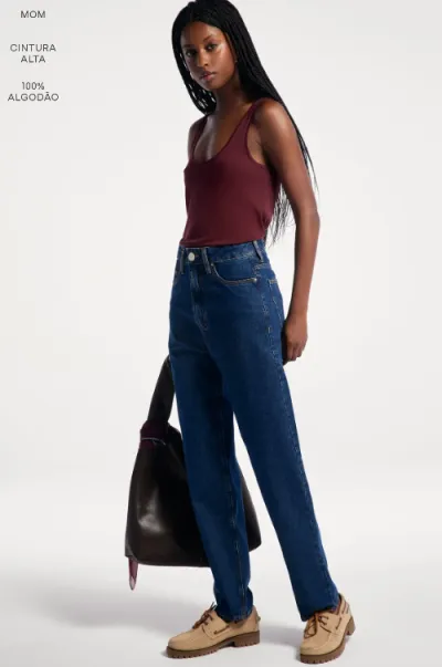 CALÇA FEMININO ADULTO MOM