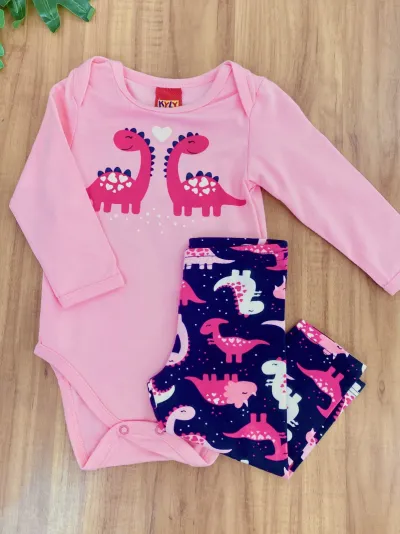 CONJUNTO BODY FEMININO INFANTIL MANGA LONGA R100
