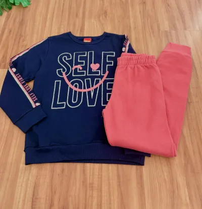 CONJUNTO FEMININO INFANTIL MOLETOM R100