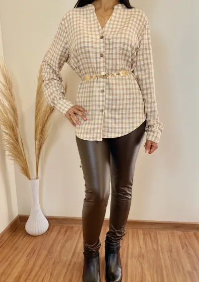 CAMISA FEMININO ADULTO MANGA LONGA XADREZ