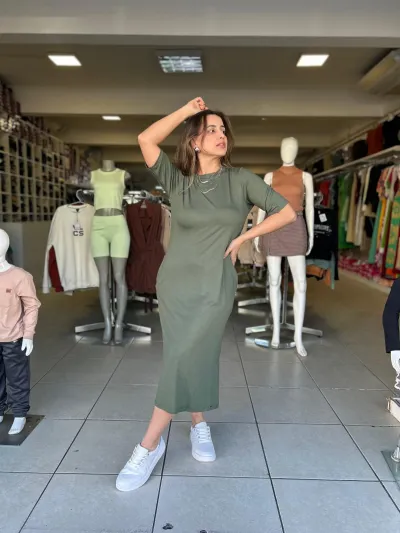 VESTIDO FEMININO SEM MANGA MIDI R53