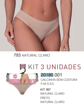 KIT CALCINHA C/3 S/CSTR