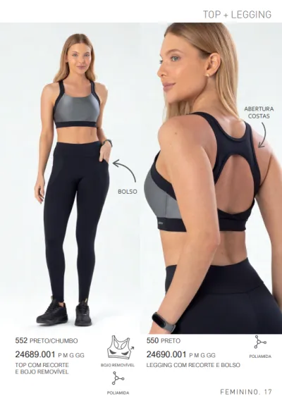 TOP FEMININO ADULTO FITNESS C/BOJO