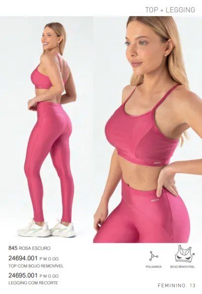 TOP FEMININO ADULTO FITNESS C/BOJO