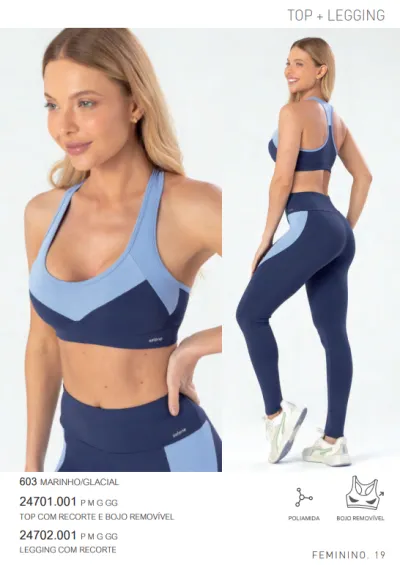 TOP FEMININO ADULTO FITNESS C/BOJO