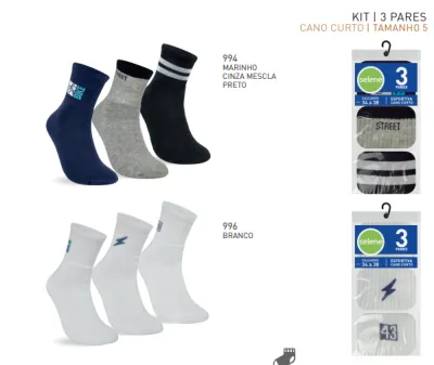 KIT MEIA MASCULINO C/3 R132