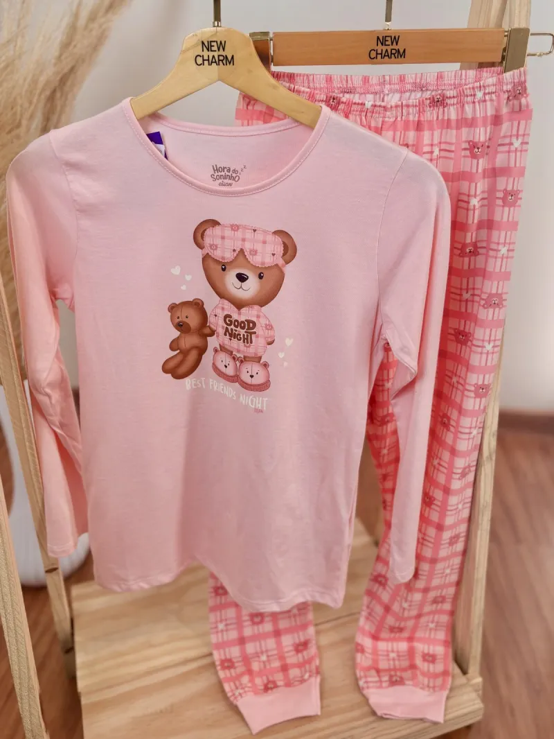 PIJAMA FEMININO INFANTIL MANGA LONGA+CALÇA