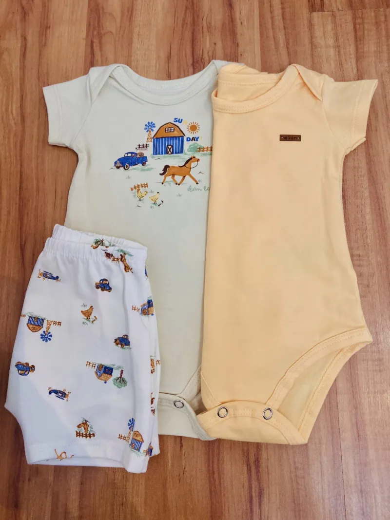 KIT MASCULINO INFANTIL 2BODY+SHORTS