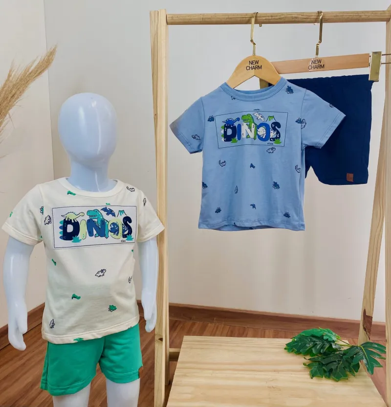CONJUNTO MASCULINO INFANTIL SEM MANGA+BERMUDA