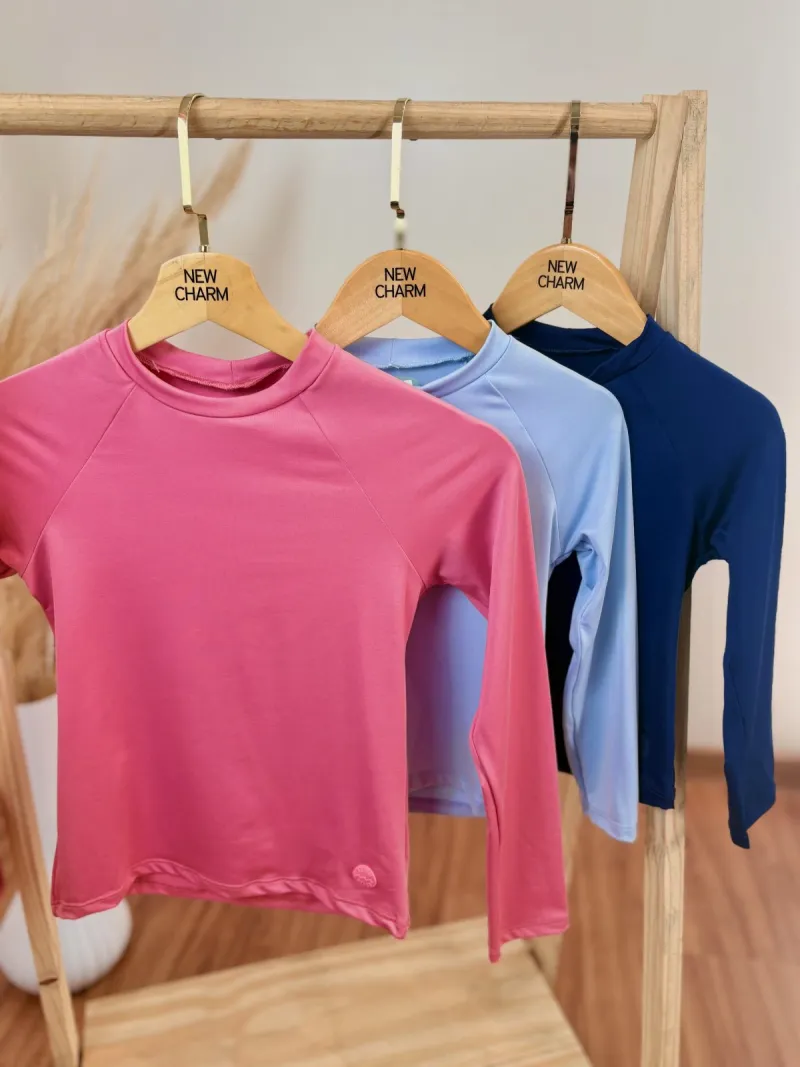 BLUSA UNISSEX INFANTIL MANGA LONGA PROTEÇÃO UV
