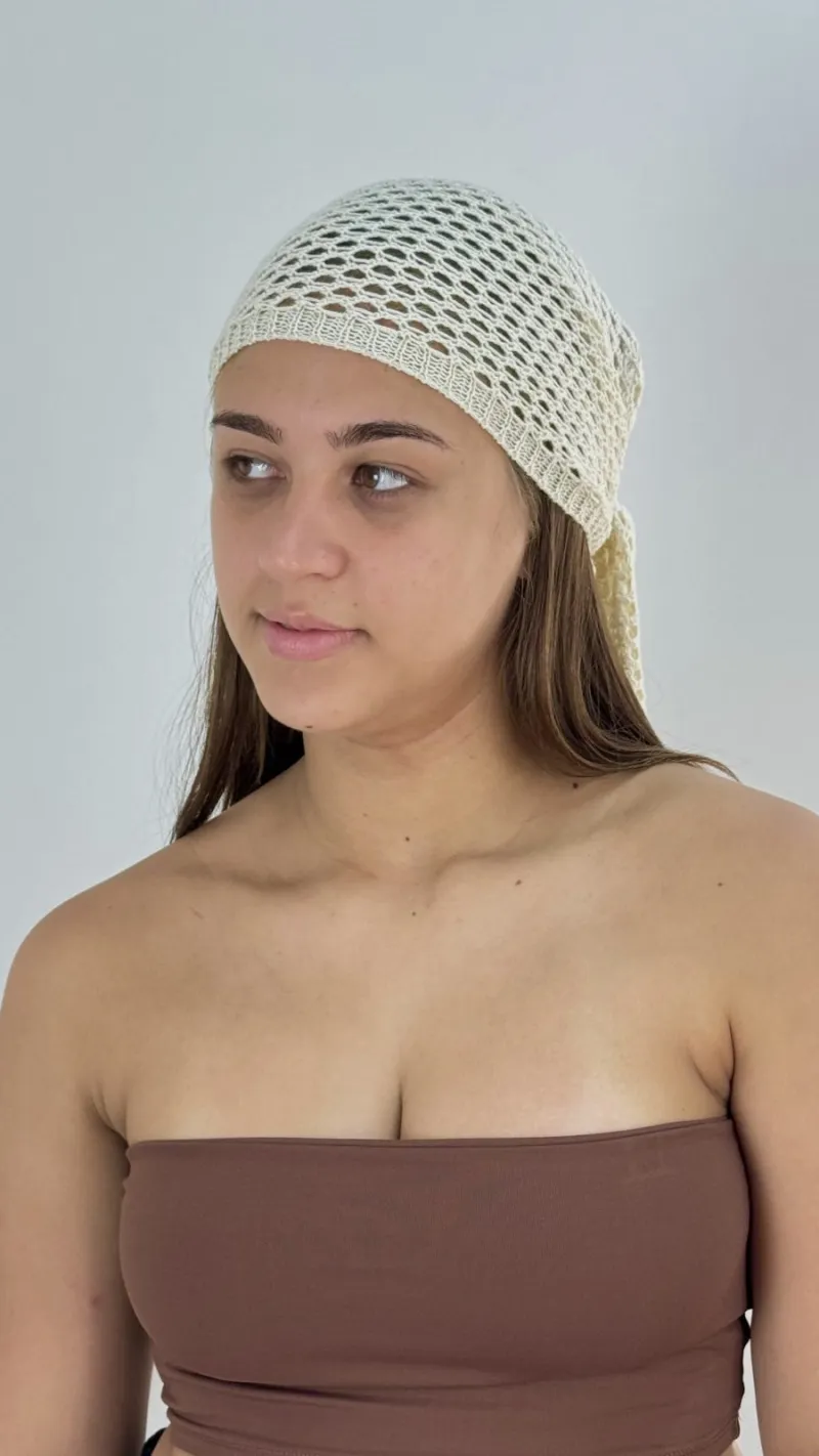 BANDANA FEMININO ADULTO CROCHÊ