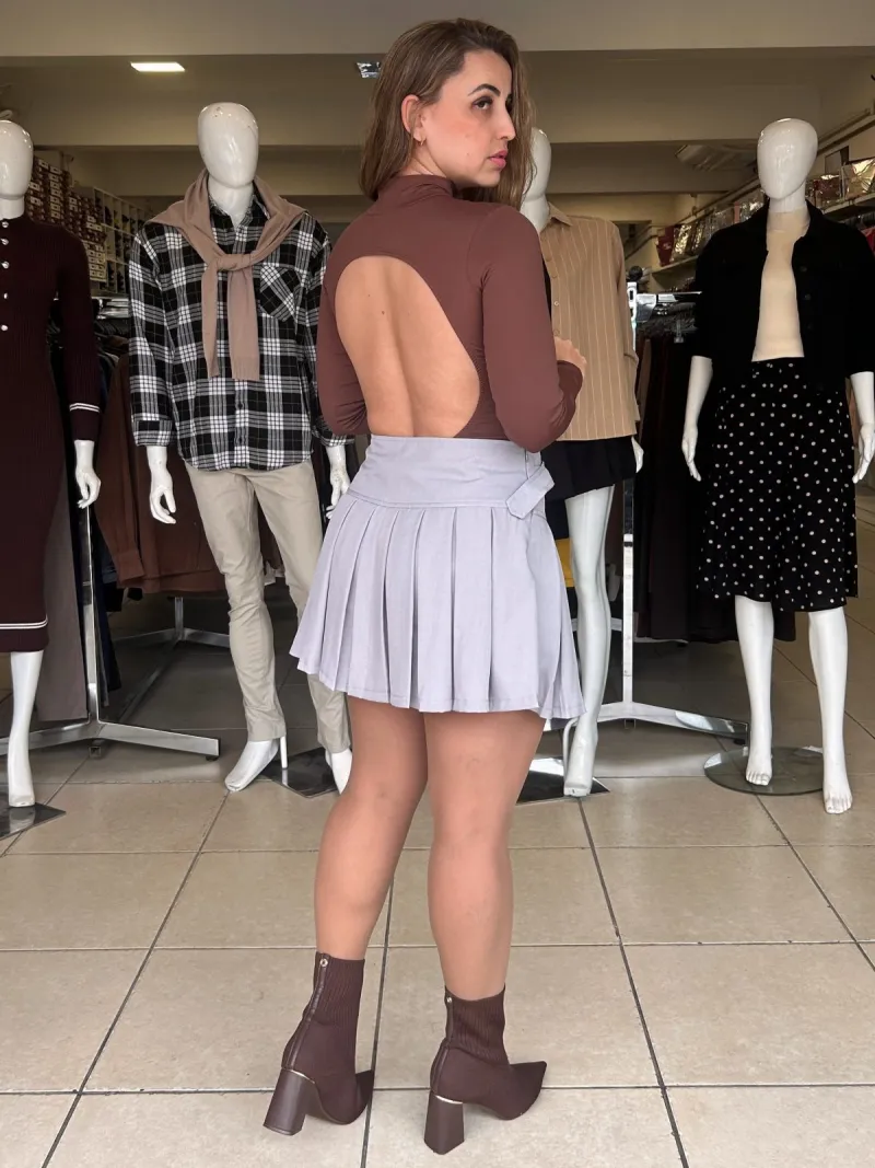 BODY FEMININO ADULTO MANGA LONGA GOLA ALTA
