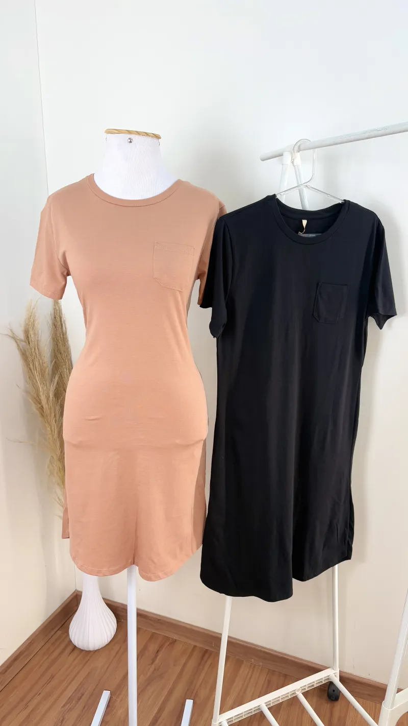 VESTIDO FEMININO SEM MANGA CURTO