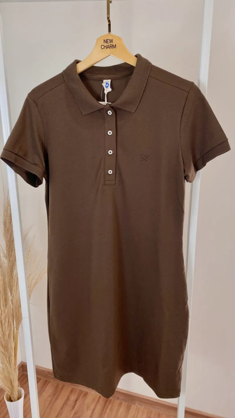 VESTIDO FEMININO ADULTO SEM MANGA POLO