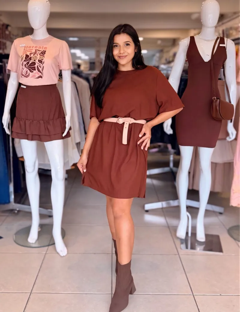 VESTIDO FEMININO SEM MANGA CURTO