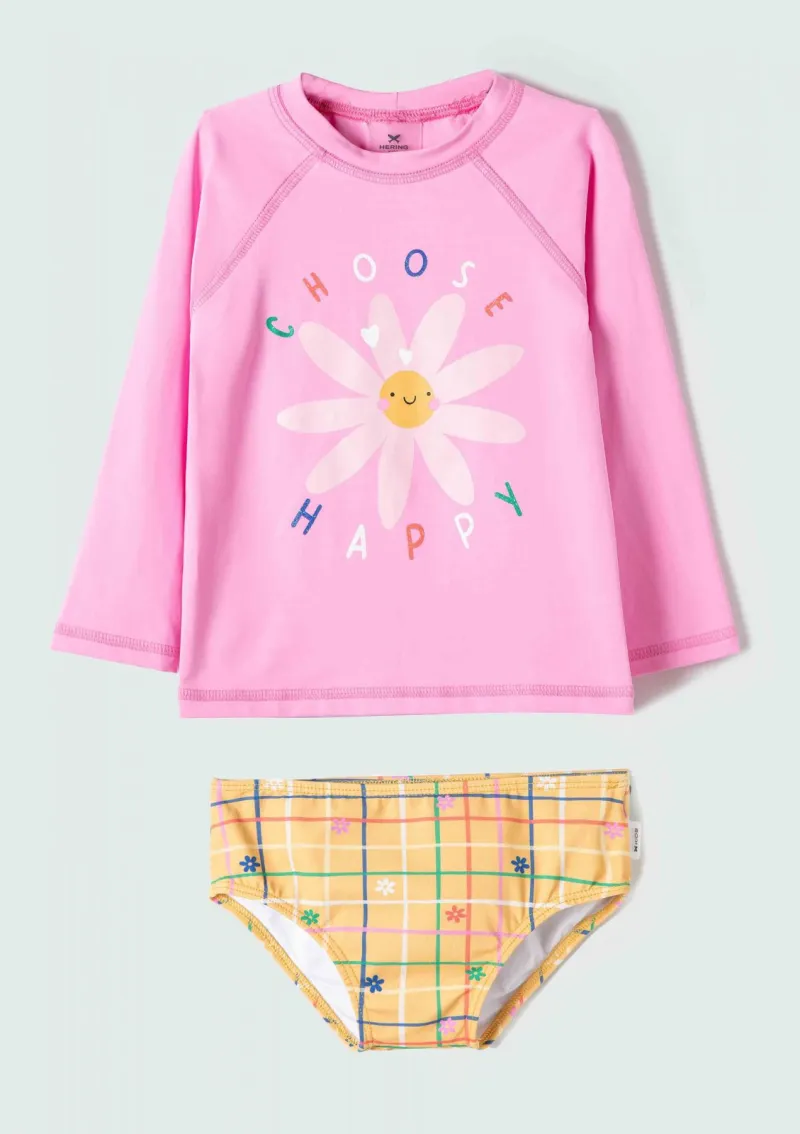 CONJUNTO FEMININO INFANTIL PROTEÇÃO UV MANGA LONGA R06