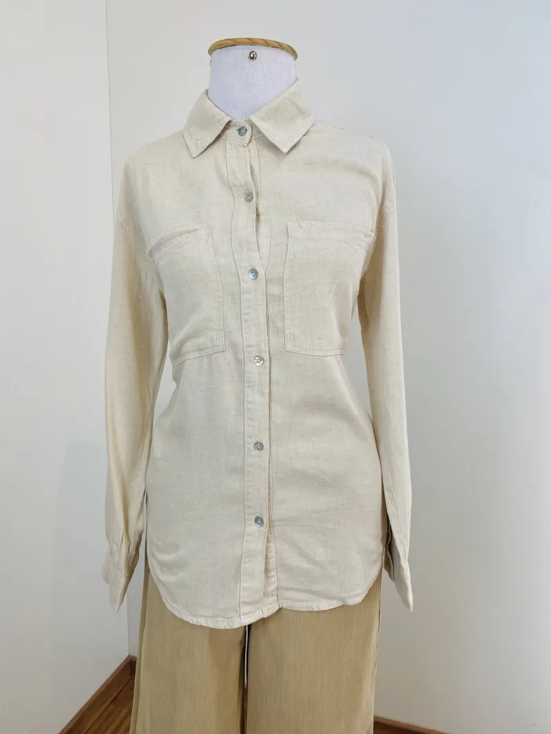 CAMISA FEMININO ADULTO MANGA LONGA SARJA