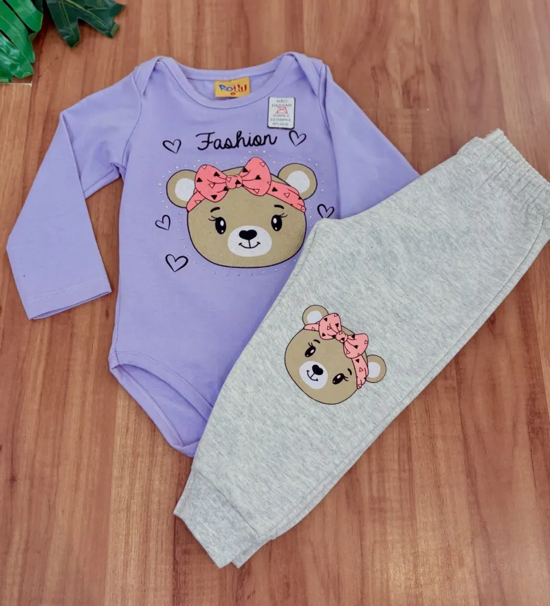 CONJUNTO FEMININO INFANTIL MANGA LONGA+CALÇ R01