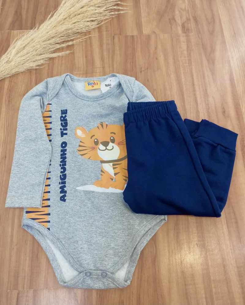 CONJUNTO BODY MASCULINO INFANTIL MANGA LONGA R01
