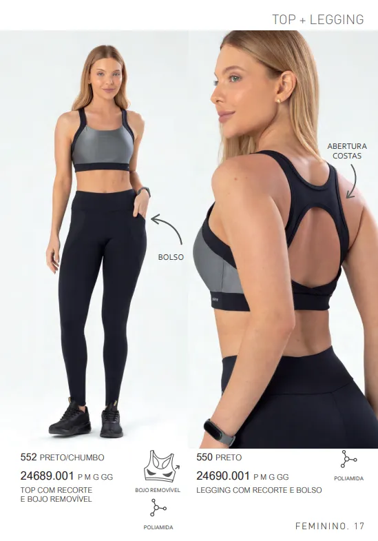 LEGGING FEMININO ADULTO C/BOLSO