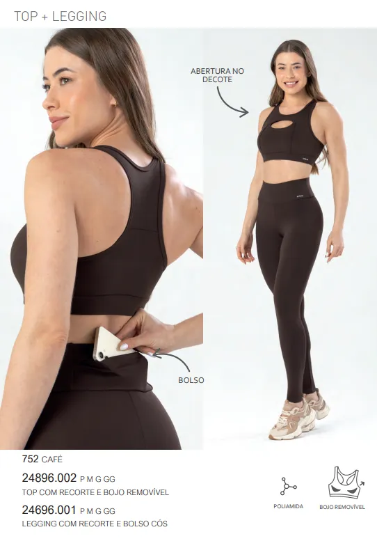 TOP FEMININO ADULTO FITNESS C/BOJO