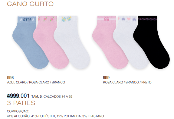 KIT MEIA FEM CC