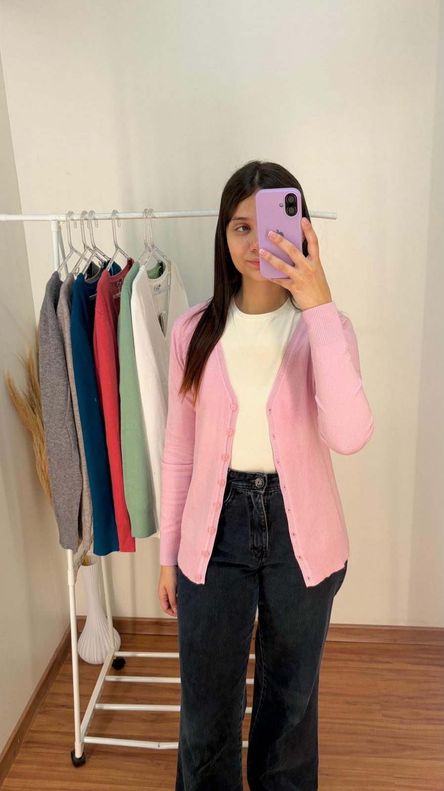 CARDIGAN FEM C/BOTAO R29