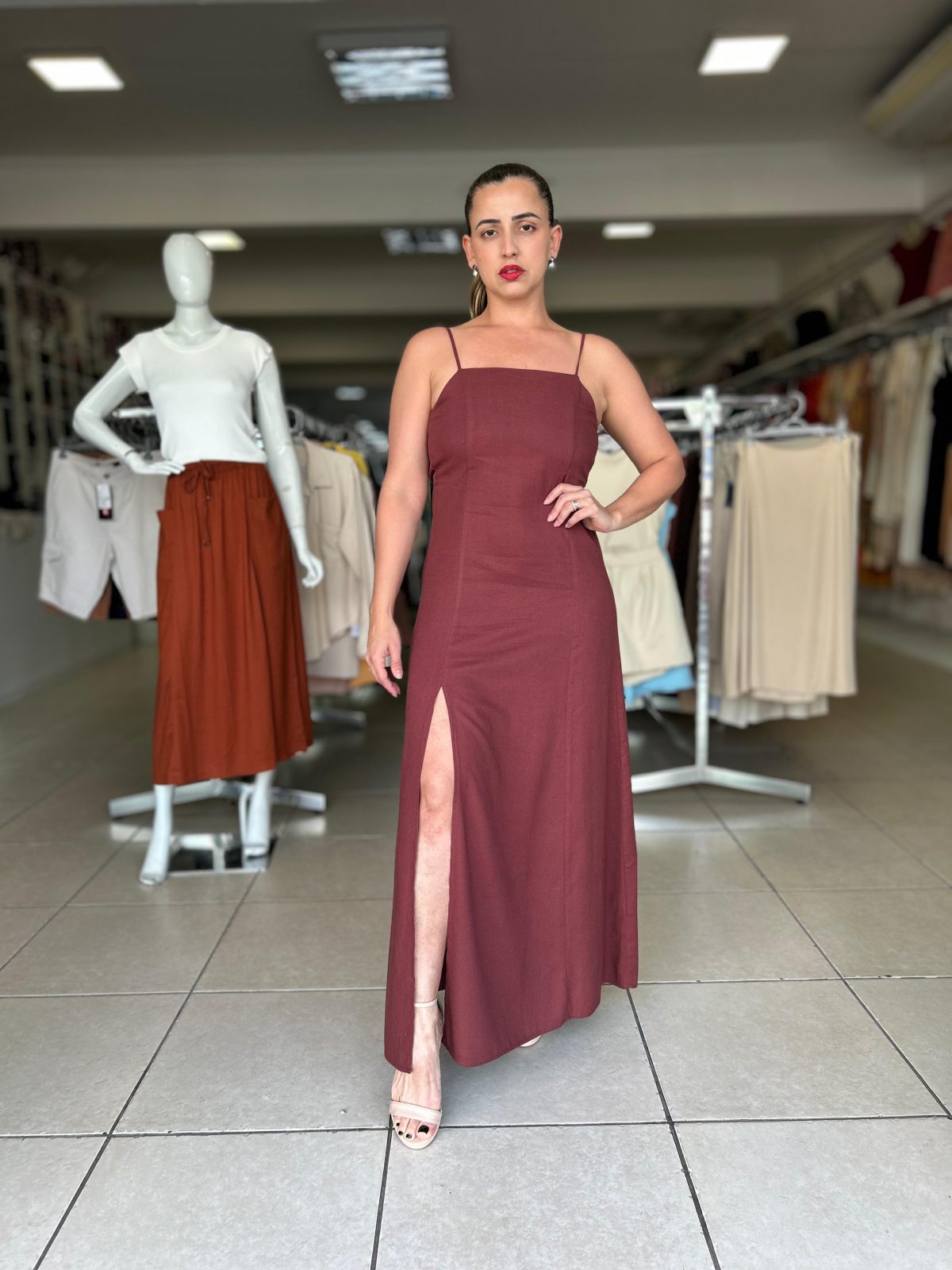 VESTIDO FEM C/ALÇ LG
