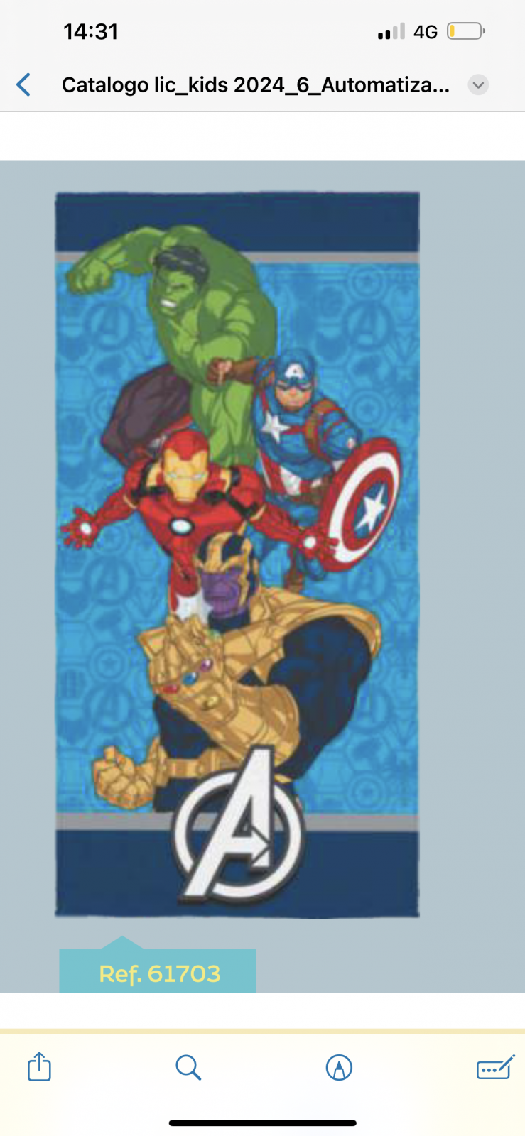 TOALHA MASC INF MARVEL