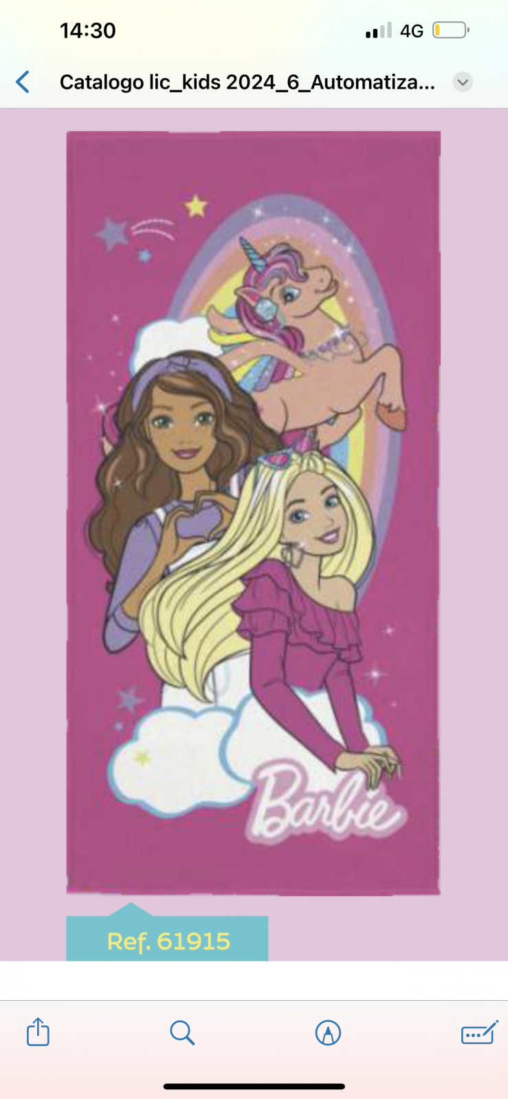 TOALHA FEM INF BARBIE