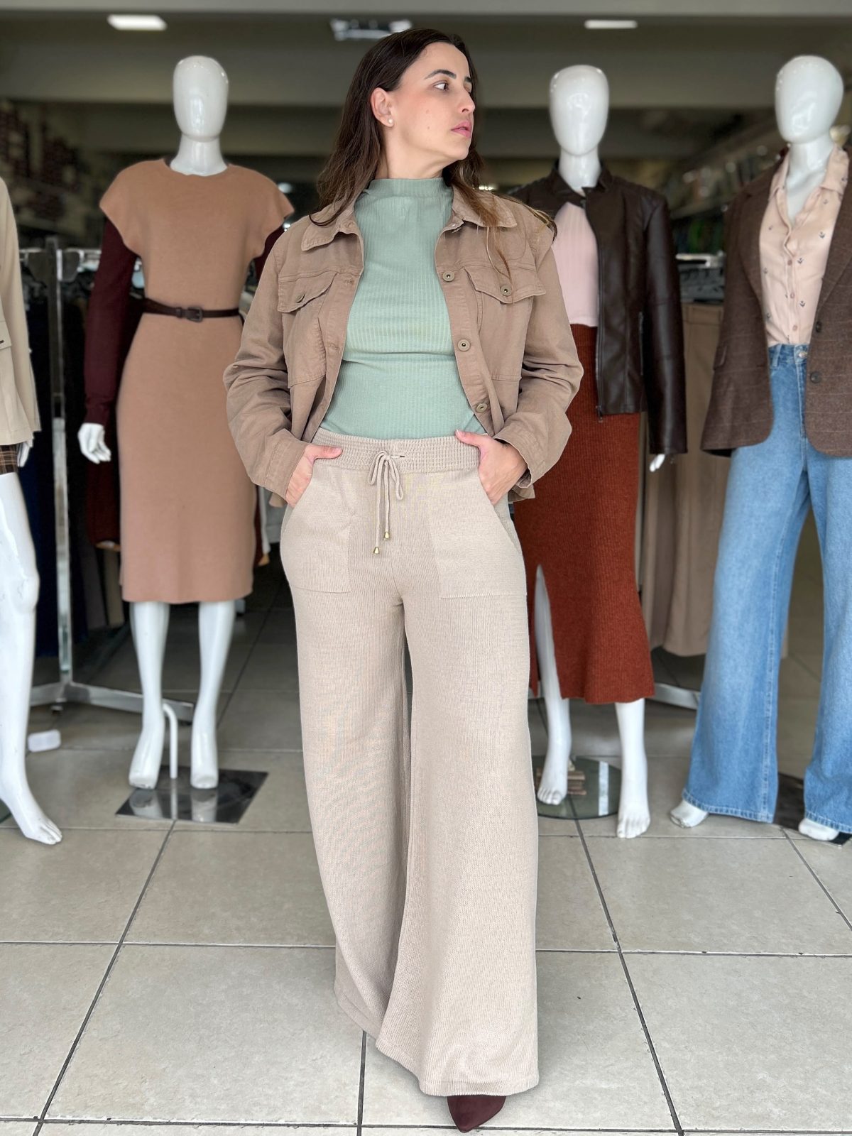 CALÇA FEM PANTALON TRICOT