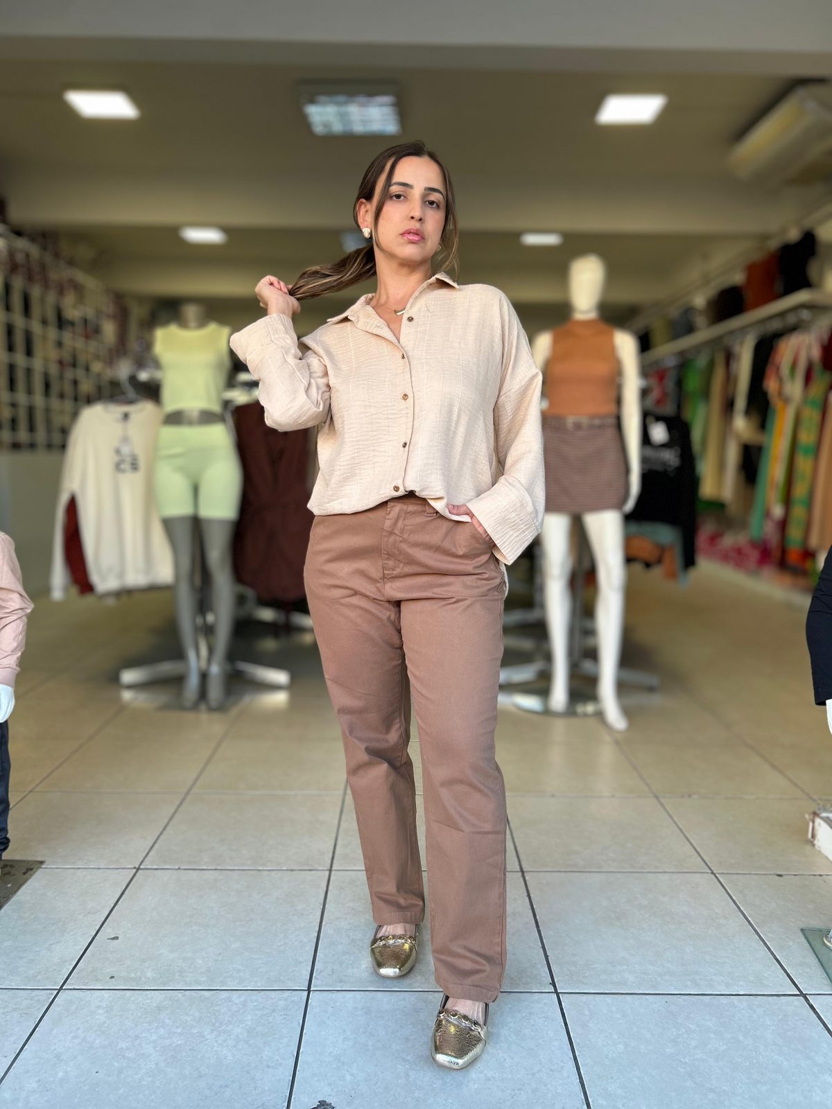 CALÇA FEM RETA CROPPED R53