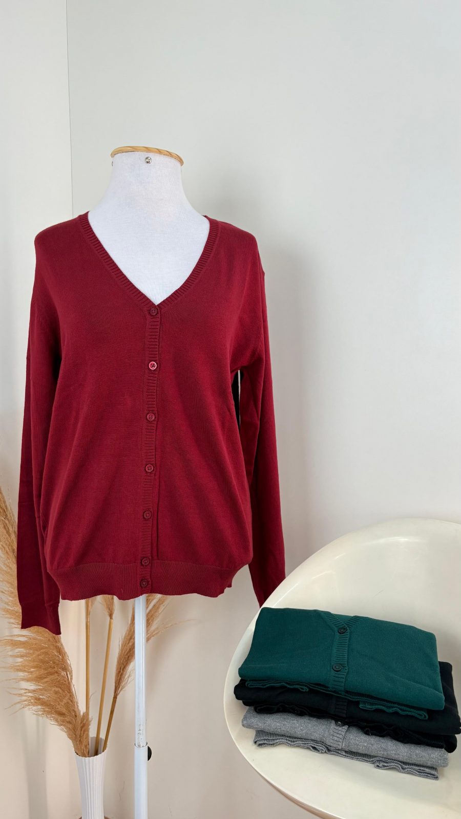 CARDIGAN FEM ML C/BOTAO R09