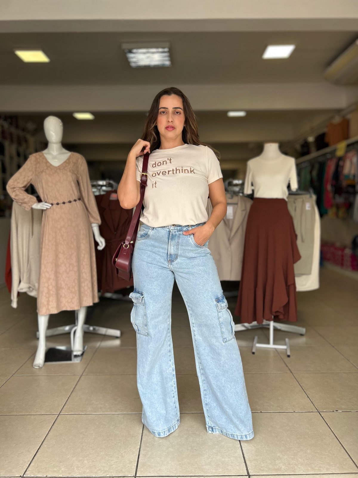 CALÇA FEM CARGO WID LEG