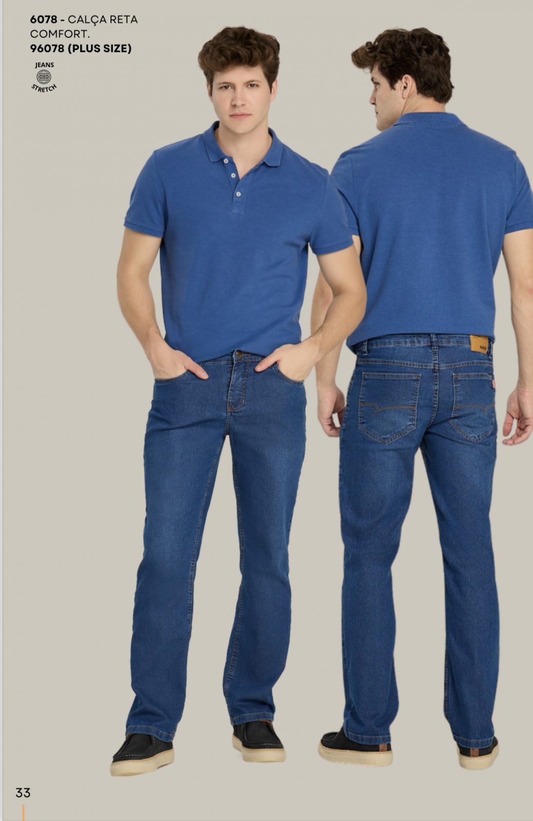 CALÇA MASC ADT RETA